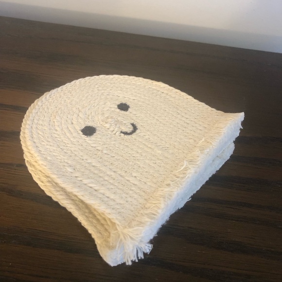 Natural Ghosters Rope Coaster/ Halloween theme/ cotton x 4 - Picture 5 of 5